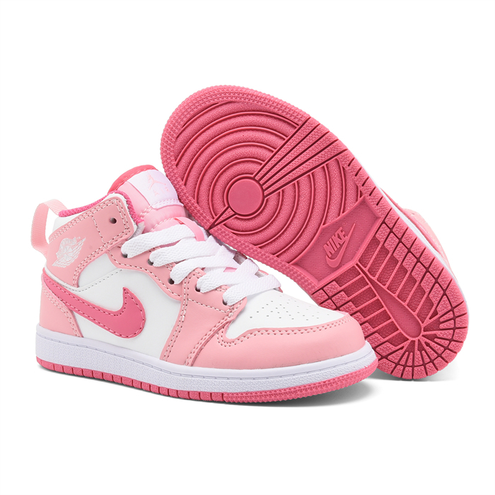Youth Running Weapon Air Jordan 1 Pink/White Shoes 119